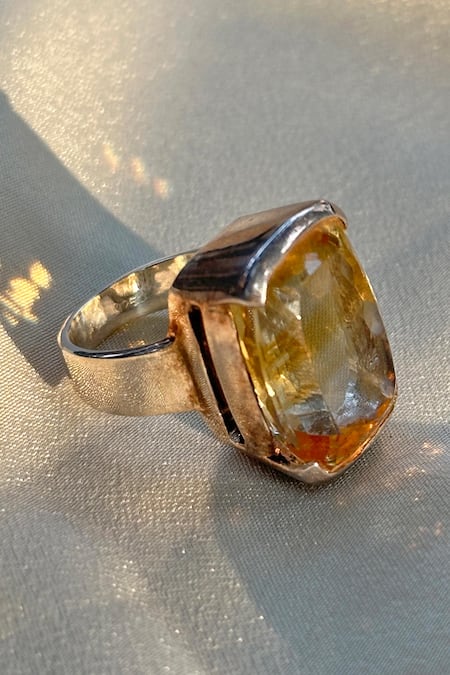 Anuka Jewels Citrine Stone Embellished Ring 