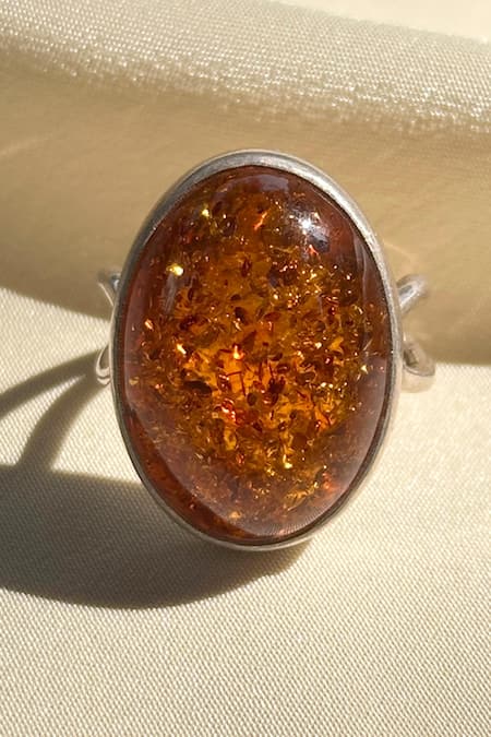 Anuka Jewels Amber Stone Ring 