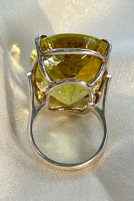 Buy Anuka Jewels Green Stones, Crystals Lemon Quartz Sterling Silver Ring Online at Aza Fashions Buy_Anuka Jewels_Green Stones, Crystals Lemon Quartz Sterling Silver Ring _Online_at_Aza_Fashions