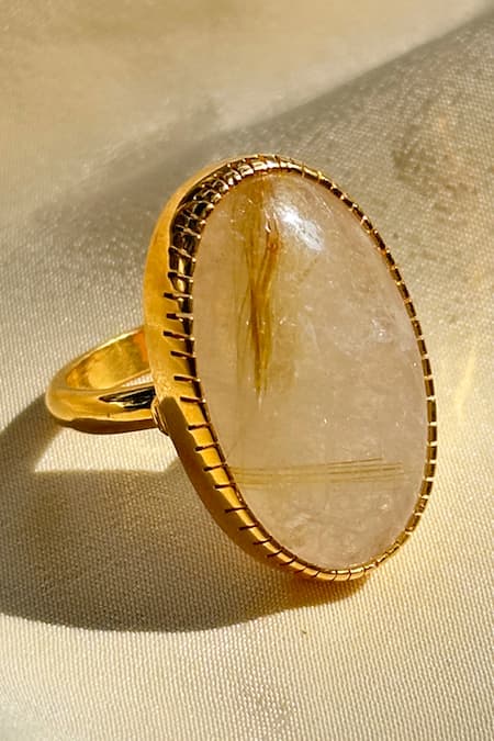 Anuka Jewels Rutile Quartz Embellshed Ring 