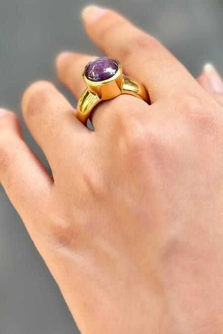 Anuka Jewels Purple Star Ruby Embellished Ring Online at Aza Fashions Anuka Jewels_Purple Star Ruby Embellished Ring _Online_at_Aza_Fashions