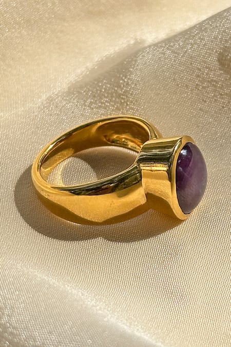 Buy Anuka Jewels Purple Star Ruby Embellished Ring Online at Aza Fashions Buy_Anuka Jewels_Purple Star Ruby Embellished Ring _Online_at_Aza_Fashions