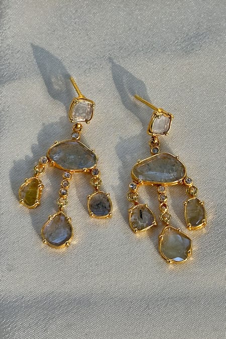 Anuka Jewels Gold Polki Diamond Danglers 