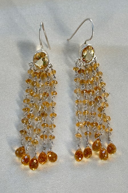 Anuka Jewels Citrine Stone Dangle Earrings 