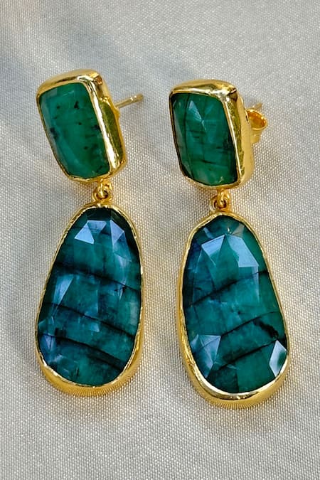 Anuka Jewels Emerald Bead Designer Earrings 