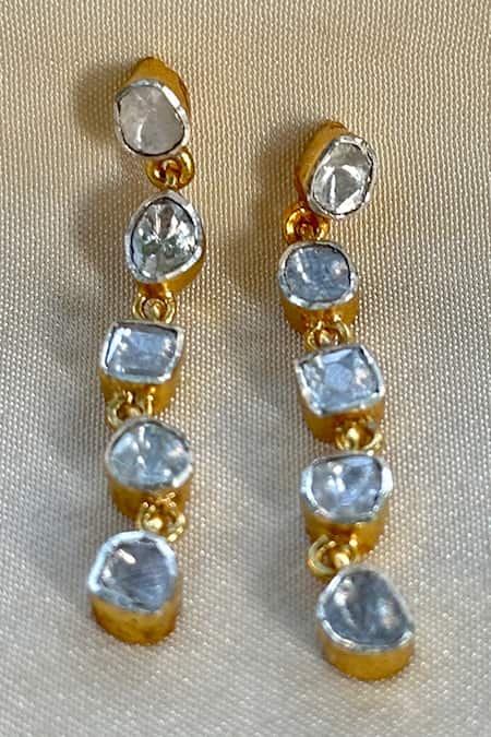Anuka Jewels Gold Diamond Polki Danglers 