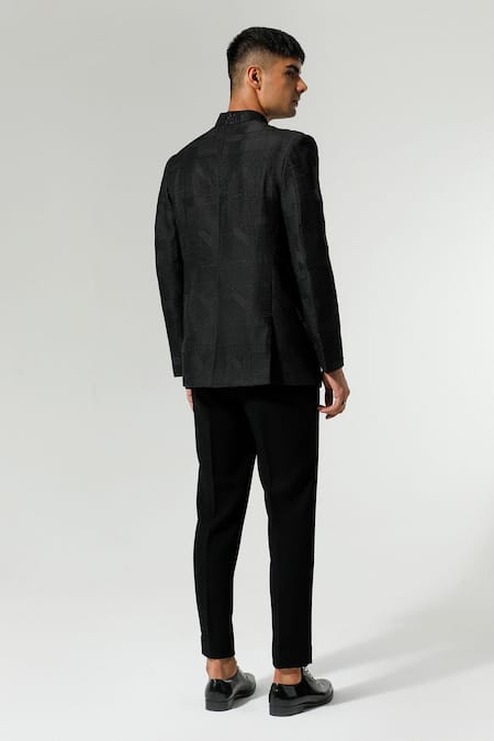 Sulakshna Jasra Geometric Embroidered Bandhgala Set 