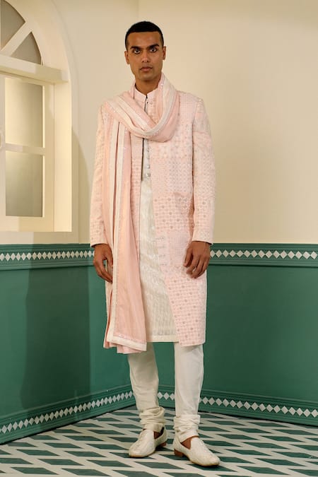 Sulakshna Jasra Geometric Embroidered Sherwani Set 