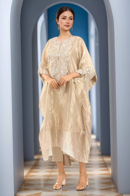 Prisho Floral Embroidered Kaftan Set 