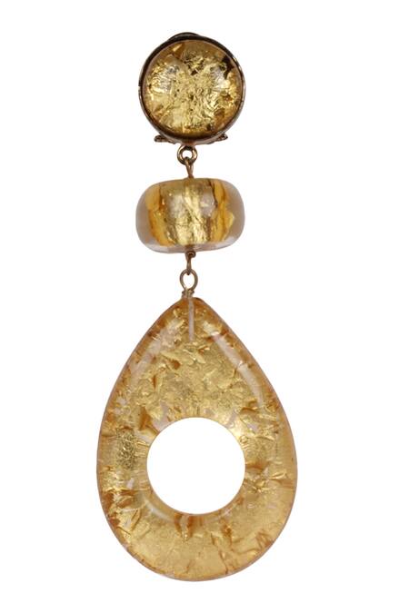 Bijoux By Priya Chandna Gold Plated Crystals Tonal Teardrop Earrings Online at Aza Fashions Bijoux By Priya Chandna_Gold Plated Crystals Tonal Teardrop Earrings _Online_at_Aza_Fashions