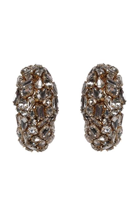 Buy Bijoux By Priya Chandna Gold Plated Crystals, Stones Embellished Half Hoop Earrings Online at Aza Fashions Buy_Bijoux By Priya Chandna_Gold Plated Crystals, Stones Embellished Half Hoop Earrings _Online_at_Aza_Fashions