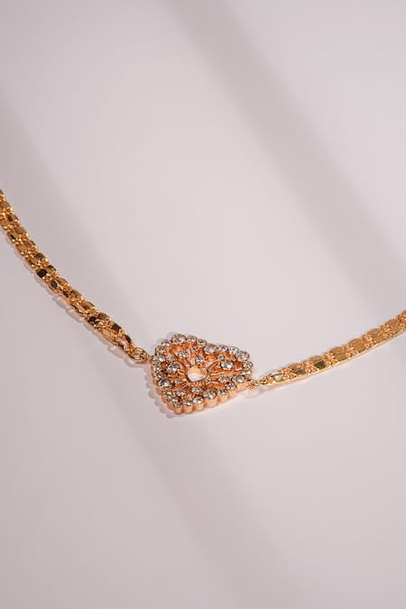 Bijoux By Priya Chandna Crystal Heart Choker Necklace 