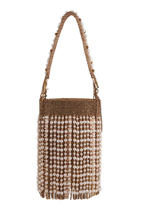 Bijoux By Priya Chandna Cascading Pearl & Crystal Nano Bag 