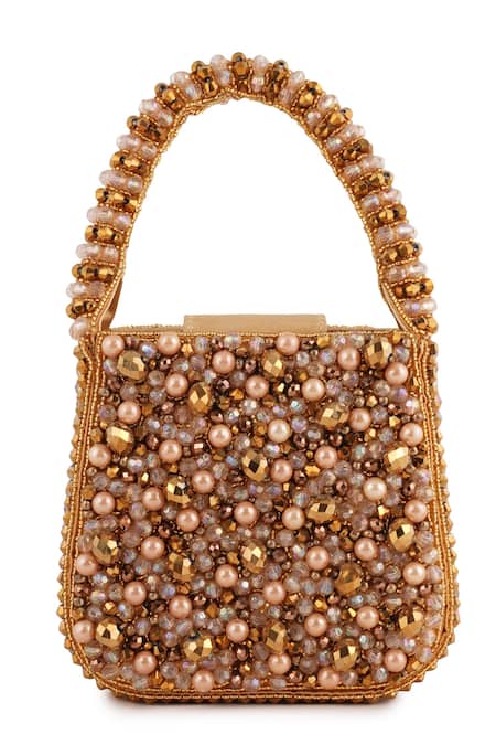 Bijoux By Priya Chandna Gold Mini Pebble Handbag 