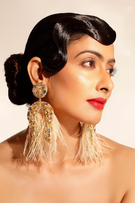 Bijoux By Priya Chandna Bloom Petal Embellished Dangler Earrings 