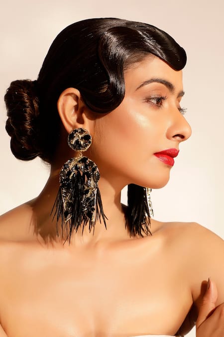 Bijoux By Priya Chandna Blossom Petal Embellished Dangler Earrings 