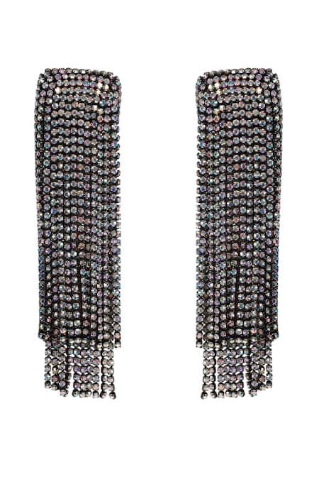 Bijoux By Priya Chandna Crystal Embellished Long Danglers 