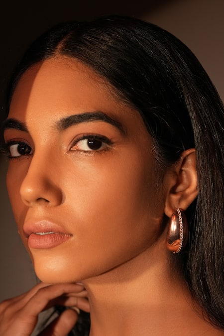 Bijoux By Priya Chandna Crystal Embellished Bean Shaped Studs 