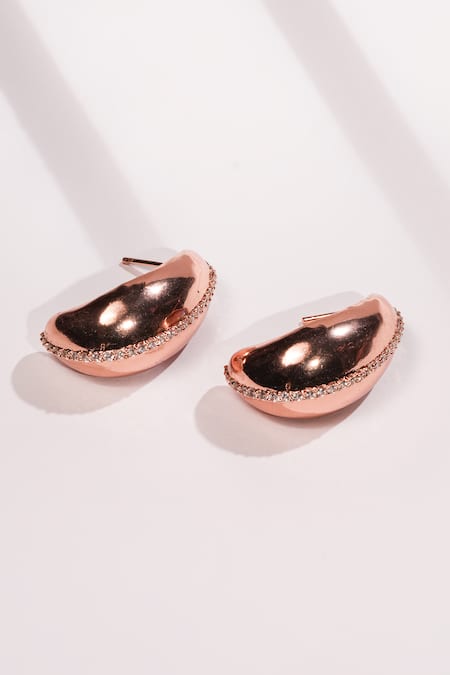 Bijoux By Priya Chandna Crystal Embellished Bean Shaped Studs 