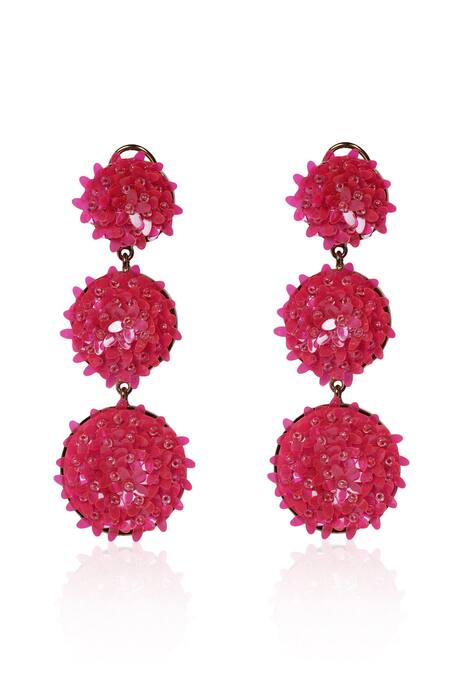 Bijoux By Priya Chandna Floral Sequin Dangler Earrings 