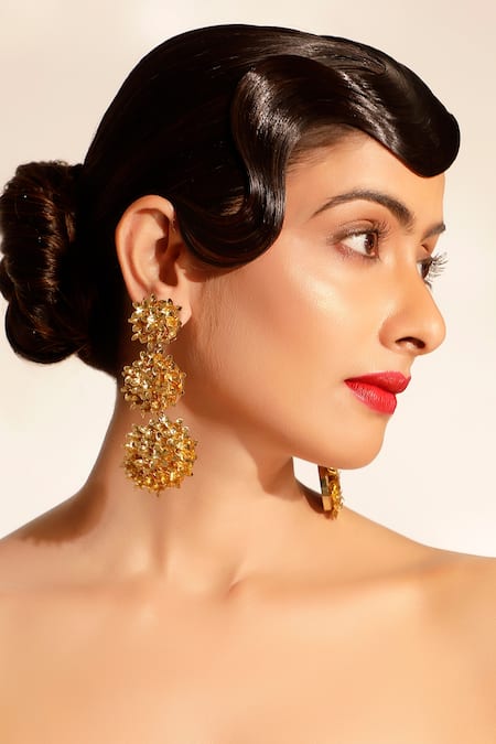 Bijoux By Priya Chandna Sequin Floret Dangler Earrings 