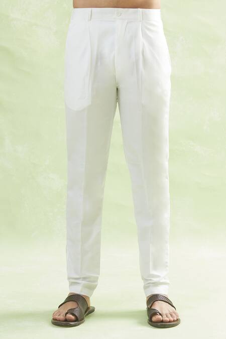 Buy_Arihant Rai Sinha_Gray Viscose, Silk, Cotton Geometric Print Kurta And Pant Set_Online_at_Aza_Fashions