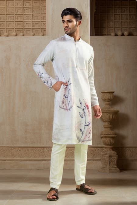 Arihant Rai Sinha Floral Print Cream Kurta 