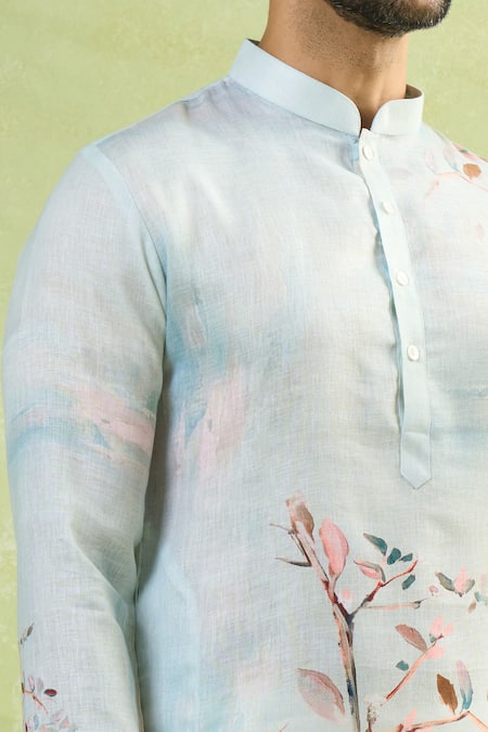 Shop_Arihant Rai Sinha_Cream Viscose Scenic Print Straight Kurta_Online_at_Aza_Fashions