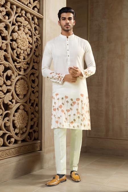Arihant Rai Sinha Cream Abstract Tulip Print Kurta 