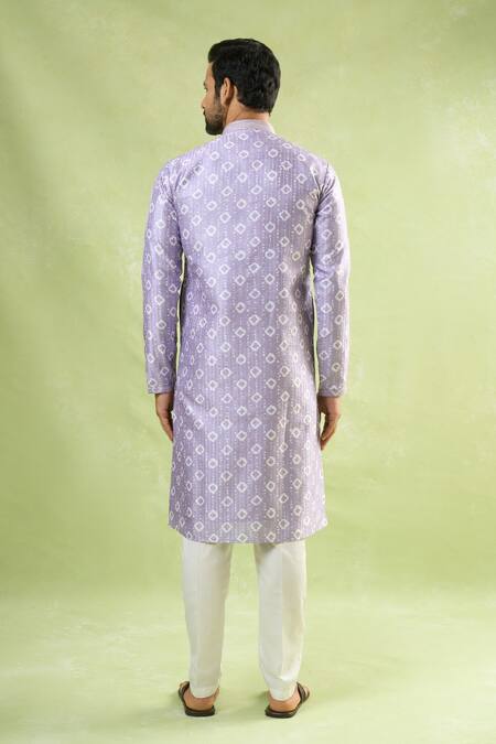 Shop Arihant Rai Sinha Purple Viscose, Polyester Sequins Geometric Embroidered Kurta Set at Aza Fashions Shop_Arihant Rai Sinha_Purple Viscose, Polyester Sequins Geometric Embroidered Kurta Set_at_Aza_Fashions
