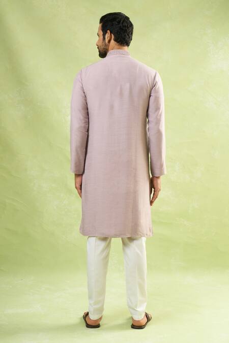 Shop Arihant Rai Sinha Purple Cotton, Polyester Mirrors, Embroidery And Thread Kurta Set at Aza Fashions Shop_Arihant Rai Sinha_Purple Cotton, Polyester Mirrors, Embroidery And Thread Kurta Set_at_Aza_Fashions