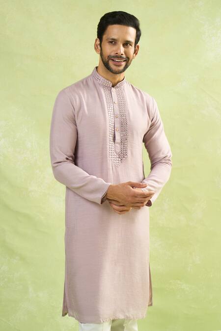 Arihant Rai Sinha Purple Cotton, Polyester Mirrors, Embroidery And Thread Kurta Set at Aza Fashions Arihant Rai Sinha_Purple Cotton, Polyester Mirrors, Embroidery And Thread Kurta Set_at_Aza_Fashions