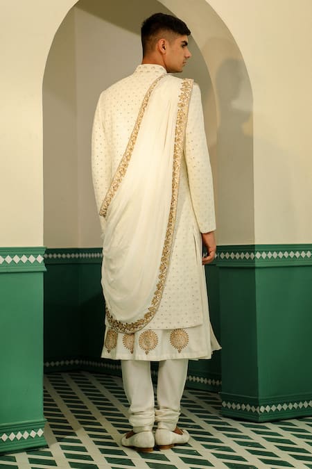 Sulakshna Jasra Dori Border Embroidered Sherwani Set 