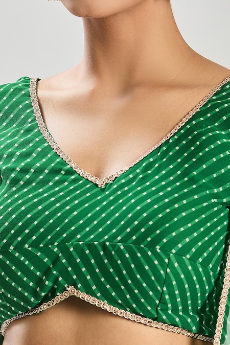 Buy Naintara Bajaj Green Georgette Lace V-neck Embellished Lehenga Set Online at Aza Fashions Buy_Naintara Bajaj_Green Georgette Lace V-neck Embellished Lehenga Set _Online_at_Aza_Fashions