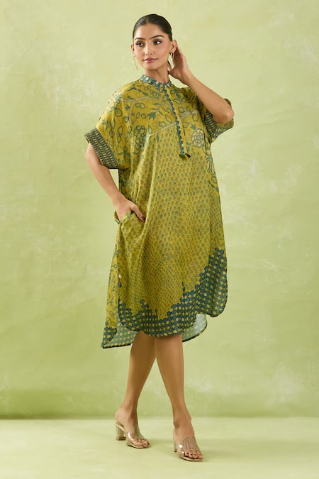 SHRADDHA RAMBHIA Leaf Vine Print Dress 