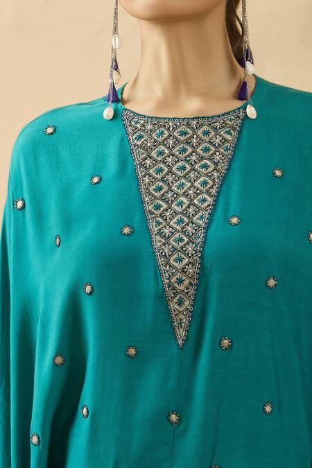 Buy Brij Green Spandex Zardozi Embroidered Cape Kurta And Pant Set Online at Aza Fashions Buy_Brij_Green Spandex Zardozi Embroidered Cape Kurta And Pant Set _Online_at_Aza_Fashions