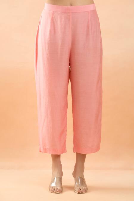 Brij Peach Spandex Diamonds V-neck Dori Embroidered Kurta And Pant Set Online at Aza Fashions Brij_Peach Spandex Diamonds V-neck Dori Embroidered Kurta And Pant Set _Online_at_Aza_Fashions