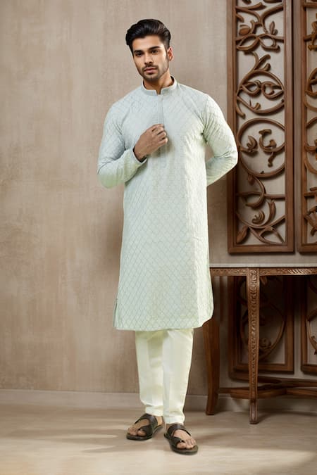 Arihant Rai Sinha Geometric Jaal Embroidered Kurta Set 