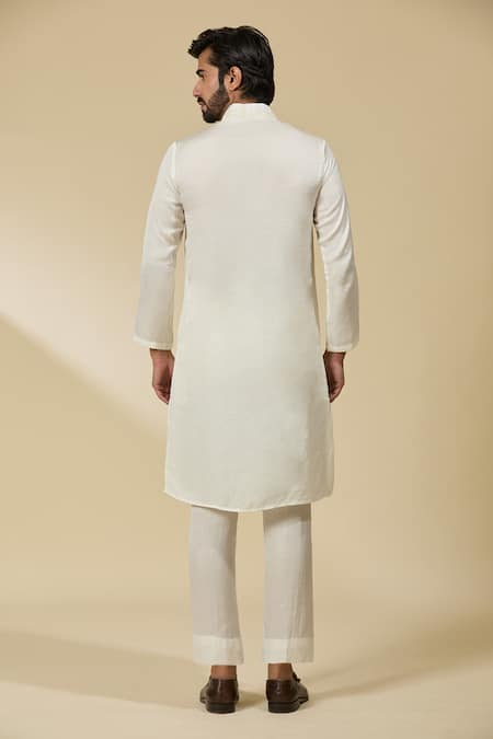 Shop Ewoke Off White Tencel Sequins, Cut Work Cutdana And Embroidered Kurta Set at Aza Fashions Shop_Ewoke_Off White Tencel Sequins, Cut Work Cutdana And Embroidered Kurta Set _at_Aza_Fashions