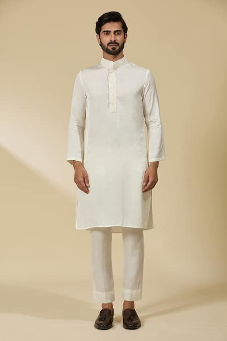 Shop Ewoke Off White Tencel Sequins, Cut Work Cutdana And Embroidered Kurta Set Online at Aza Fashions Shop_Ewoke_Off White Tencel Sequins, Cut Work Cutdana And Embroidered Kurta Set _Online_at_Aza_Fashions