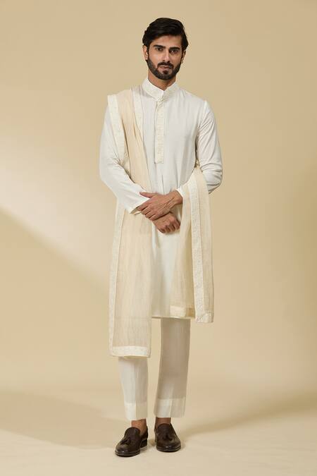 Ewoke Off White Tencel Sequins, Cut Work Cutdana And Embroidered Kurta Set at Aza Fashions Ewoke_Off White Tencel Sequins, Cut Work Cutdana And Embroidered Kurta Set _at_Aza_Fashions