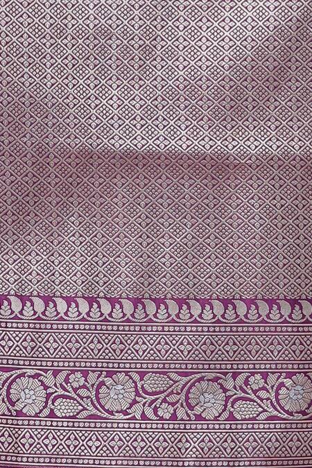 Buy_Samyukta Singhania_Purple Georgette Embroidery Woven Floral Vine Handloom Saree_Online_at_Aza_Fashions