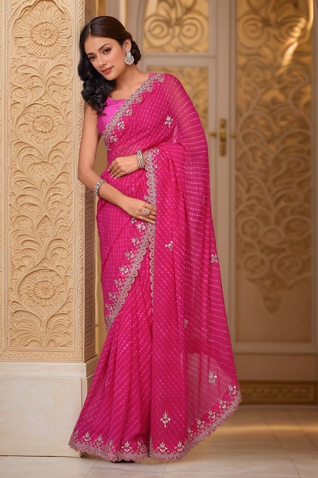 Samyukta Singhania Gota Work Border Saree With Unstitched Blouse Piece 