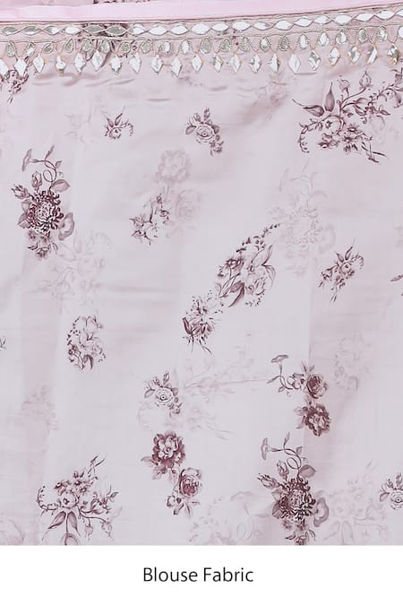 Buy_Samyukta Singhania_Pink Organza Gota Patti, Embroidery Floral Print Saree And Unstitched Blouse_Online_at_Aza_Fashions