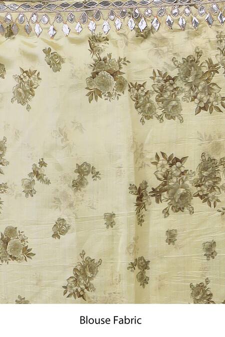 Samyukta Singhania Yellow Organza Gota Patti, Embroidery Floral Work Printed Saree And Blouse Piece Online at Aza Fashions Samyukta Singhania_Yellow Organza Gota Patti, Embroidery Floral Work Printed Saree And Blouse Piece_Online_at_Aza_Fashions