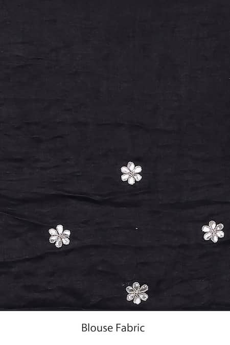 Samyukta Singhania_Black Silk Gota Patti, Embroidery Bandhani Checkered Gharchola Saree_Online_at_Aza_Fashions