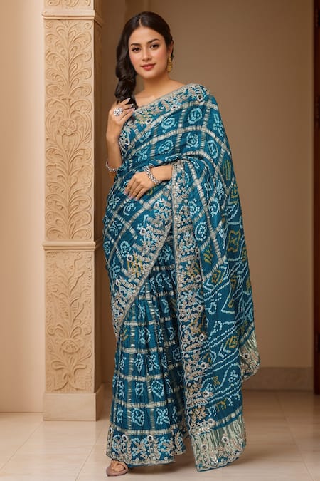Samyukta Singhania Zardozi Embroidered Gharchola Saree Set 