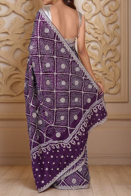 Samyukta Singhania Gota Work Bandhani Saree With Blouse Piece 