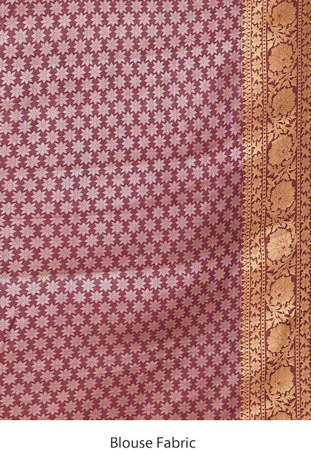 Naintara Bajaj_Wine Silk Crystals Paisley Pattern Art Saree _Online_at_Aza_Fashions