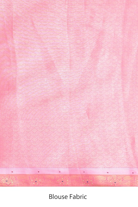 Naintara Bajaj_Pink Silk Crystals Floral Embroidered Art Saree _Online_at_Aza_Fashions